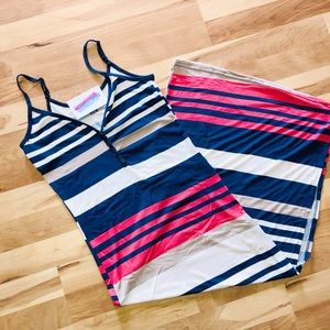 Stripes fashionable Maxi Dress